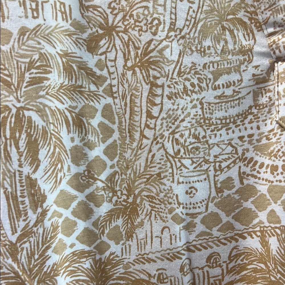 Lilly Pulitzer Cream and Tan Sleeveless V-Neck Shift Dress - Picture 4 of 5